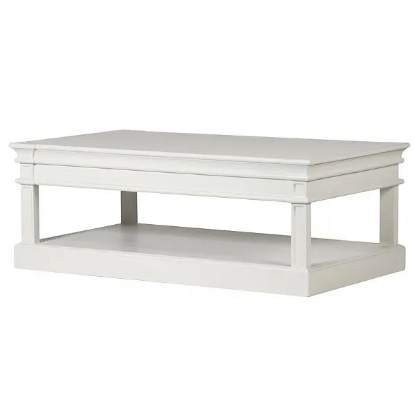White Coffee Table With Shelf Base