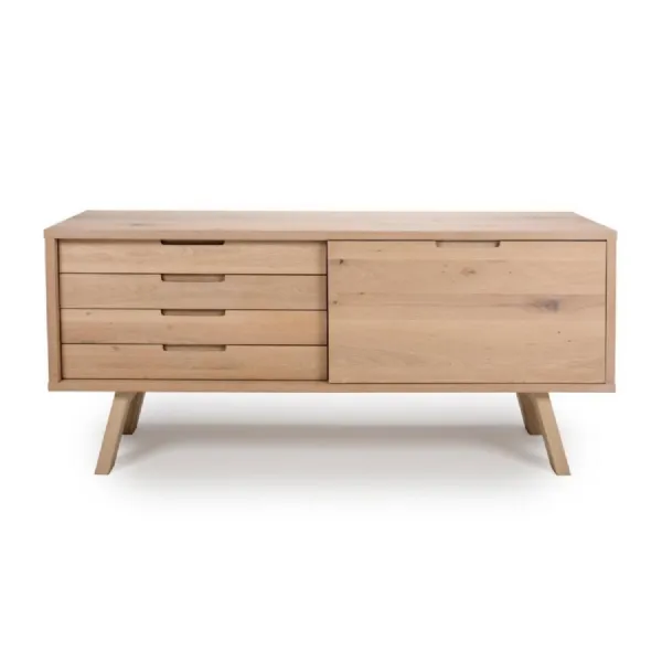 Large 160cm Wide Rustic Oak Stone Washed Sideboard