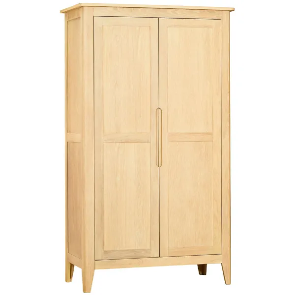 Light Oak Double All Hanging Wardrobe with Shelving