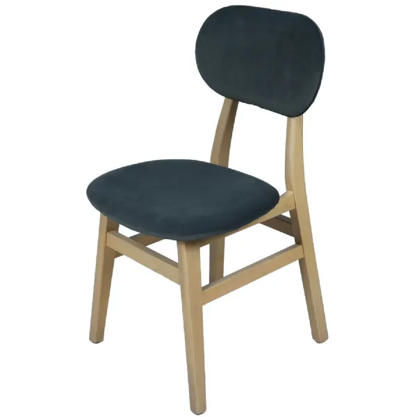 UPHOLSTERED DINING CHAIR DARK GREY PAD
