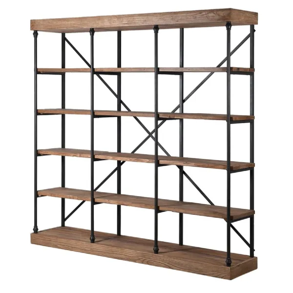Reclaimed Elm Open Back Shelf Unit