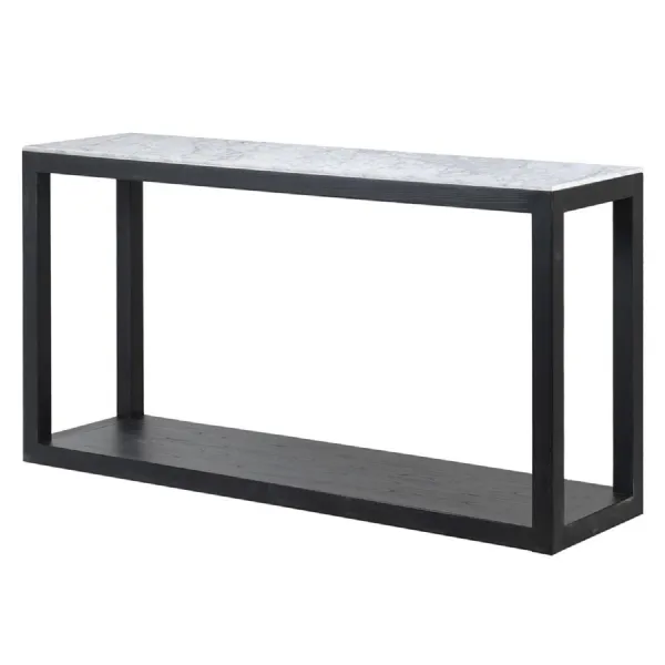 Black Console with White Marble Top