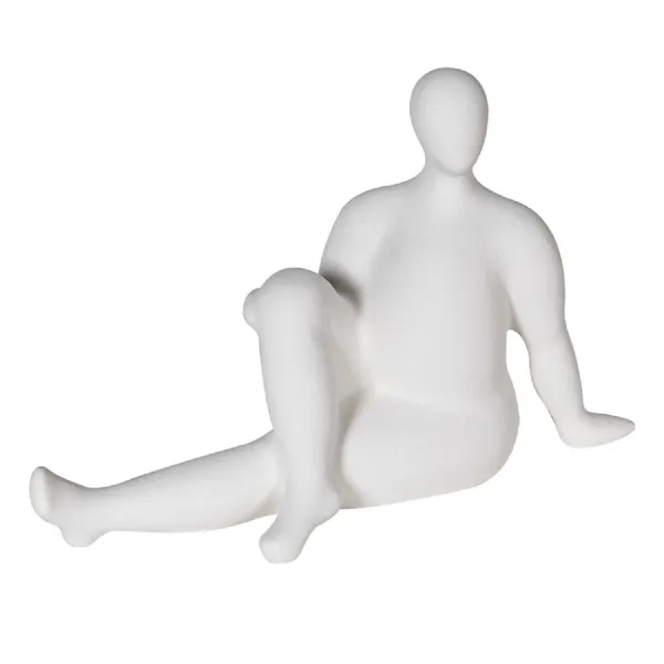 White Laid Back Figure Ornament