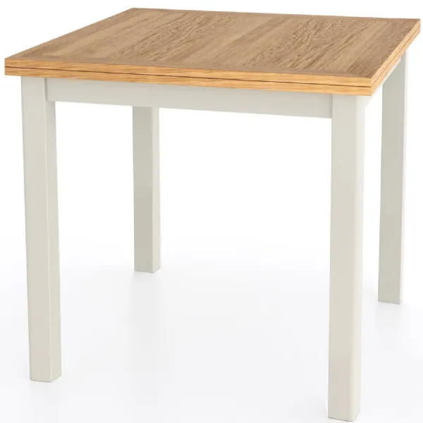 Traditional Grey Painted Flip Top 2 to 4 Seater Extending Dining Table