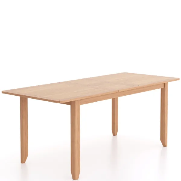 Traditional Natural Solid Oak 4 to 6 Seater Extending Dining Table
