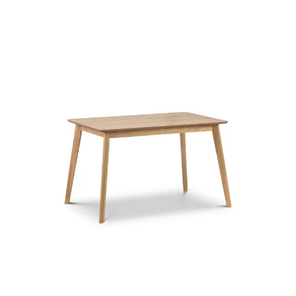 Oak Veneer Rectangular Dining Table with Retro Tapered Legs