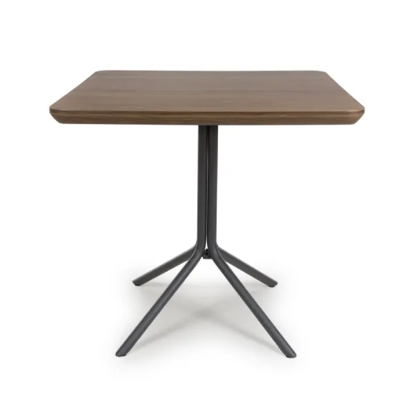 Smoked Oak Wooden Small Square 80cm Dining Table 4 Seat