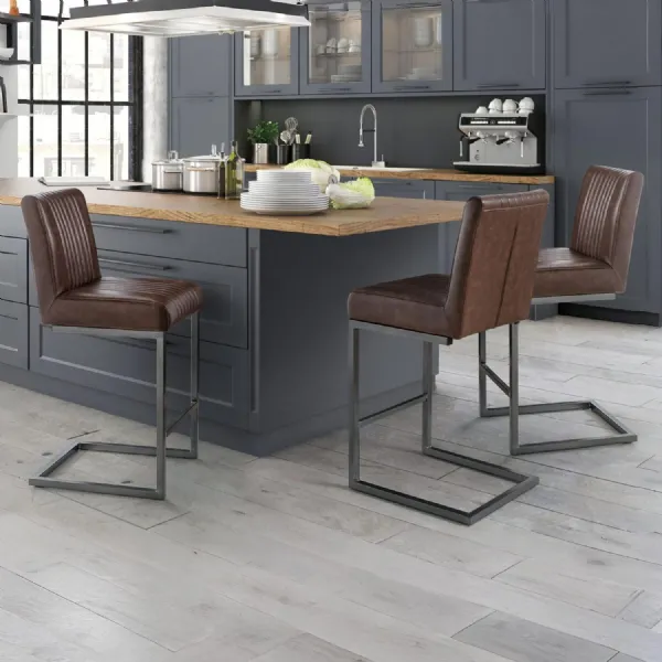 Set Of 2 Brooklyn Barstools Brown