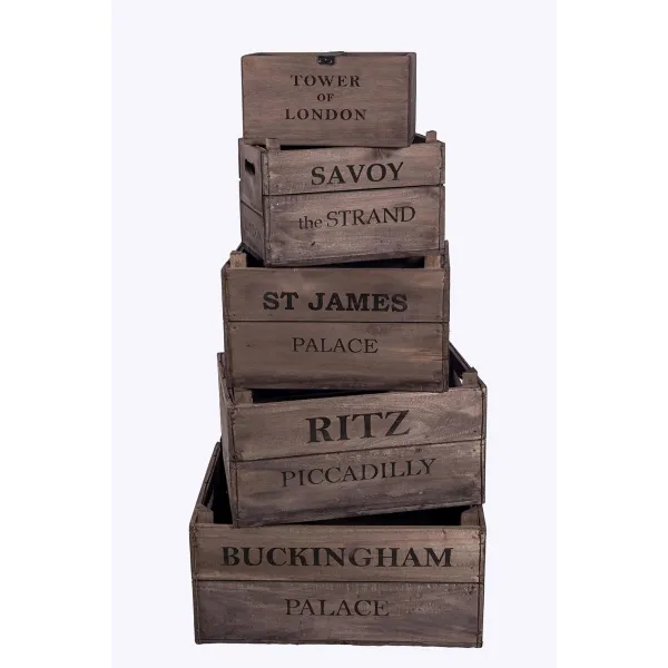 Set of 5 Apple Boxes Plus Kipper London