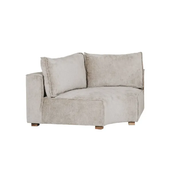 Mink Fabric Scatter Back Modular Corner Sofa Section
