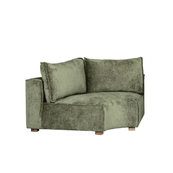 Green Fabric Scatter Back Modular Corner Sofa Section