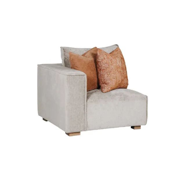 Mink Fabric Modular Armchair LHF with 2 Scatter Cushions