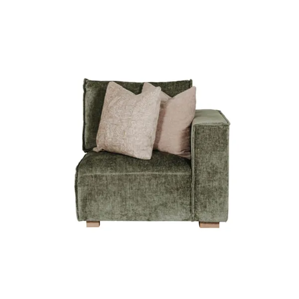 Green Fabric Modular Armchair RHF with 2 Scatter Cushions