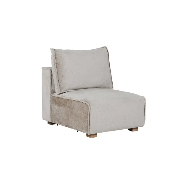 Mink Chenille Fabric Modular Armless Sofa
