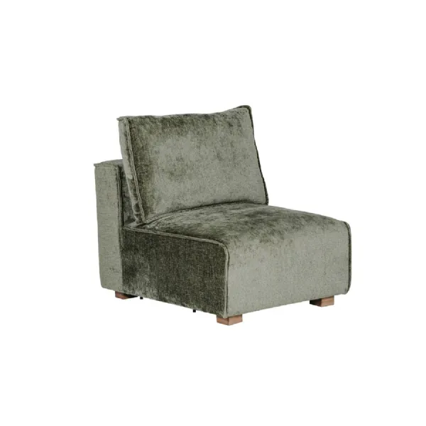 Olive Green Chenille Fabric Modular Armless Sofa