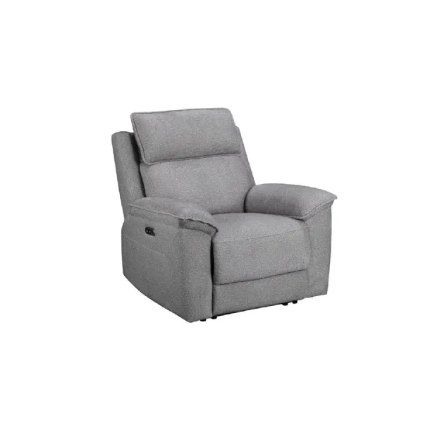 Greige Fabric Upholstered Electric Recliner Chair