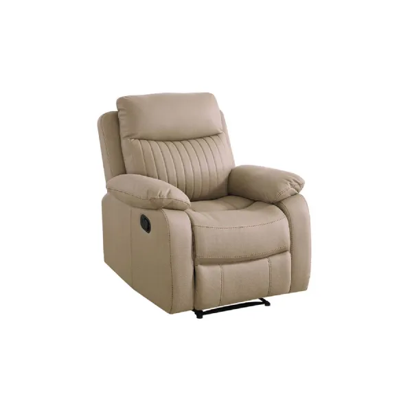 Brown Leather Effect Manual Recliner Chair