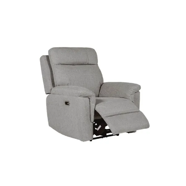 Grey Textured Fabric Electric Recliner Chair with USB Ports