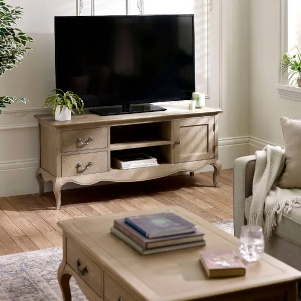 Camille French Style TV Unit Limed Oak