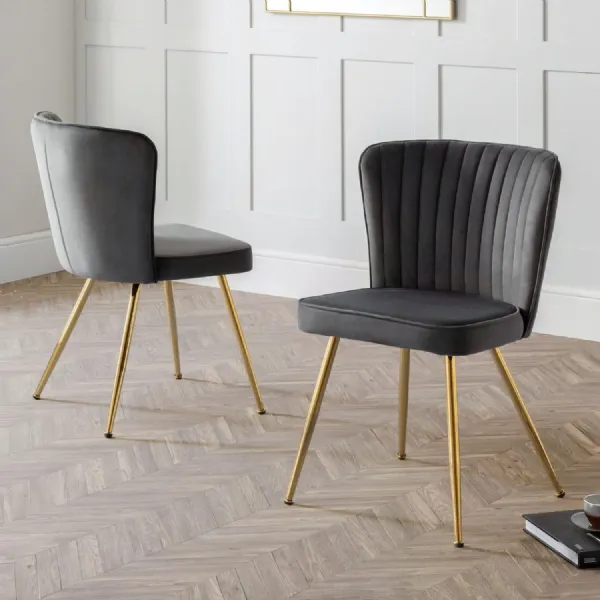 Set Of 2 Cannes Dining Chairs Grey