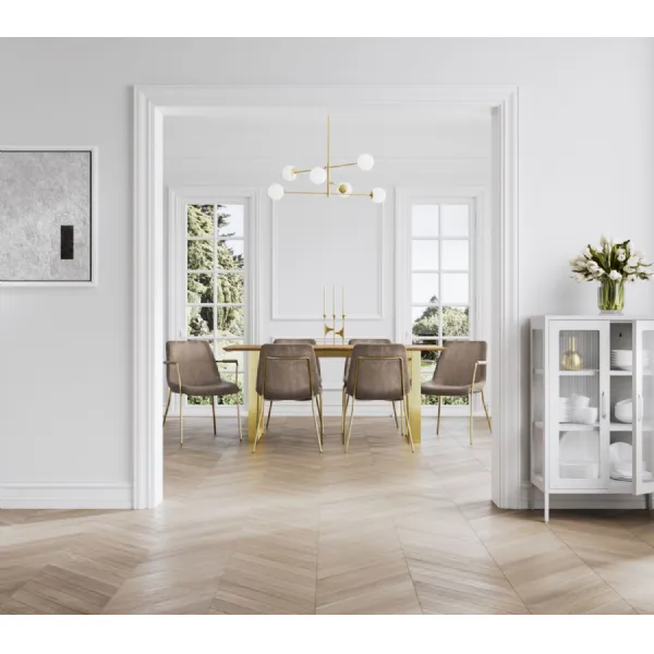 Carlo Taupe And Gold Dining Chair