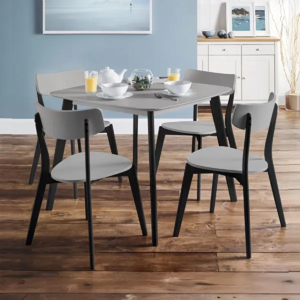 Set Of 2 Casa Dining Chairs Grey Black