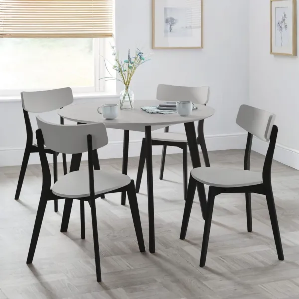 Casa Round Dining Table Grey Black