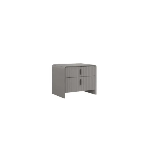 Grey Wooden Bedside Cabinet With 2 Drawers