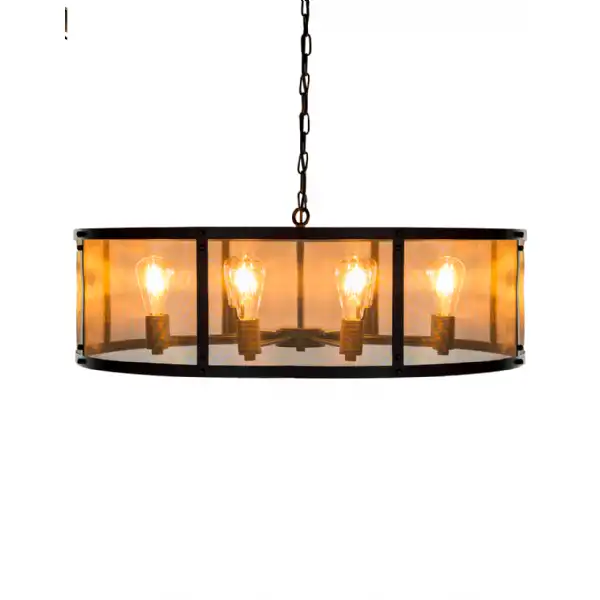 Black Large Metal 8 Arm Chandelier