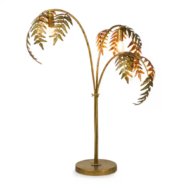 Gold Palm Tree Leaf Table Lamp