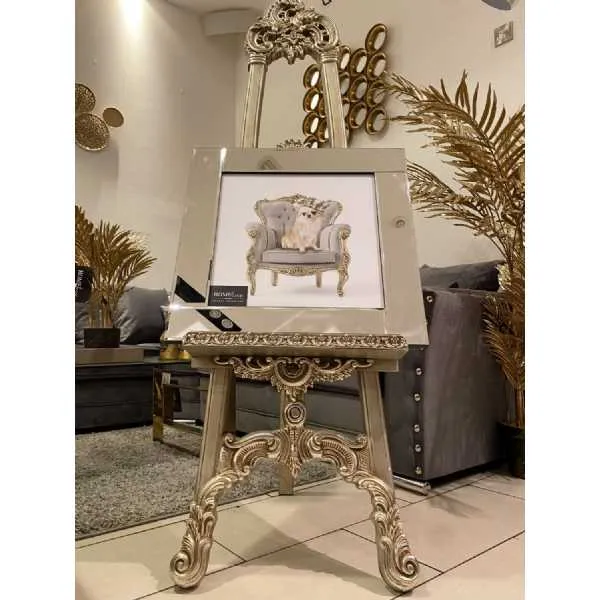 Chair Grey Sitting Chihuahua Wall Art Mirror Frame
