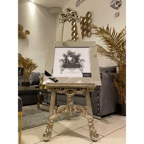Black Chair Sitting Bulldog Wall Art Mirror Frame