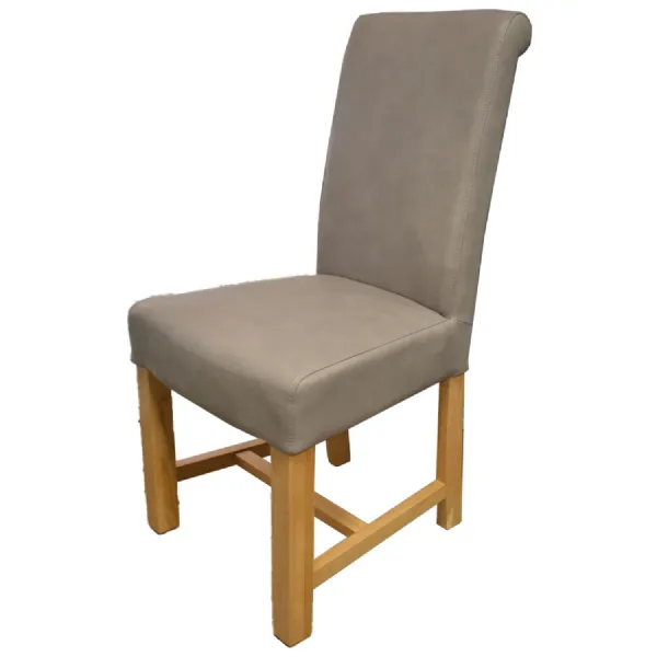 Henley MUSHROOM Dining Chair FULL LEATHER