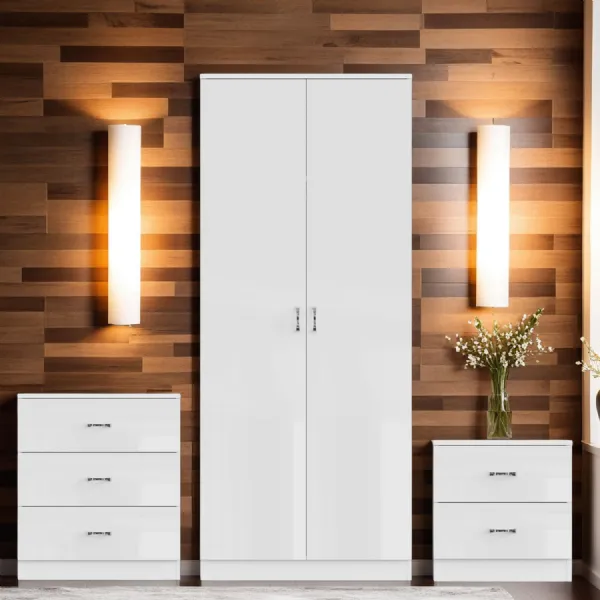 Chilton 3 Piece Bedroom Set White Gloss