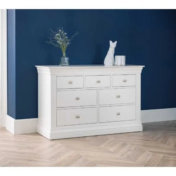 Clermont 4+3 Drawer Chest White