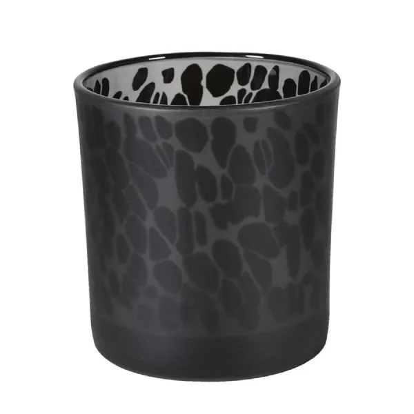 Small Black Animal Print Candle Holder