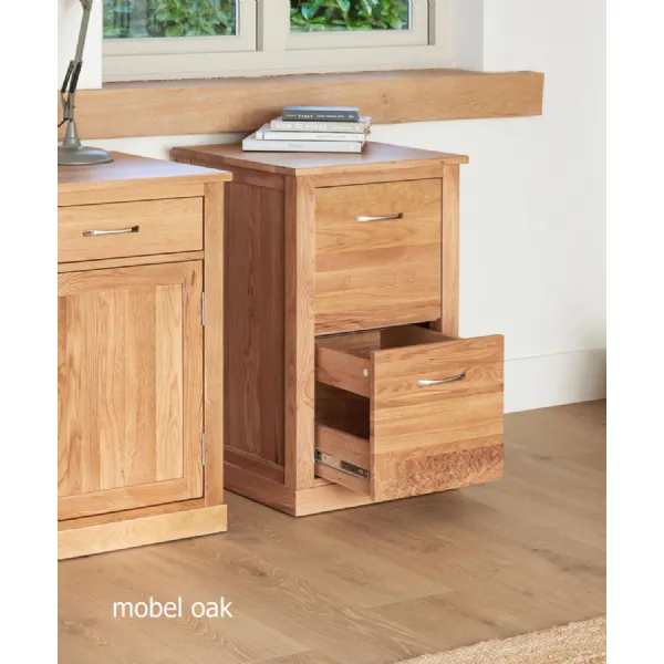 Mobel Oak Two Drawer Filing Cabinet