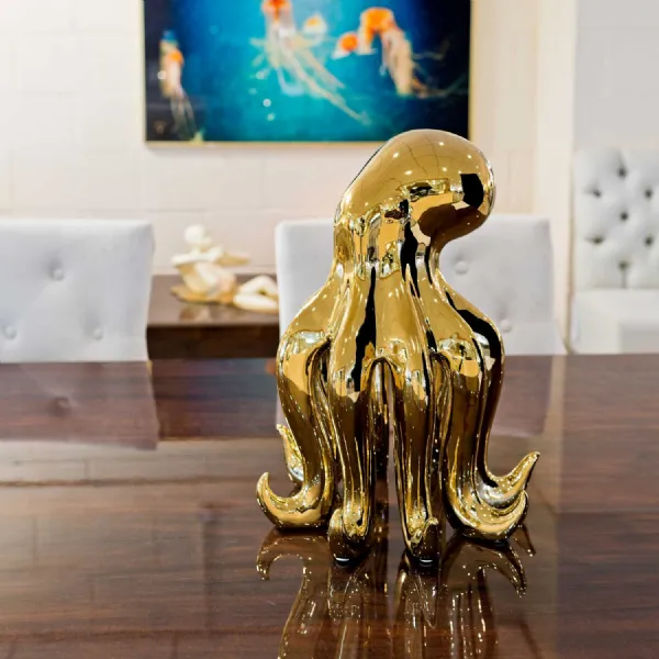 Gold Ceramic Large Octopus Sculpture