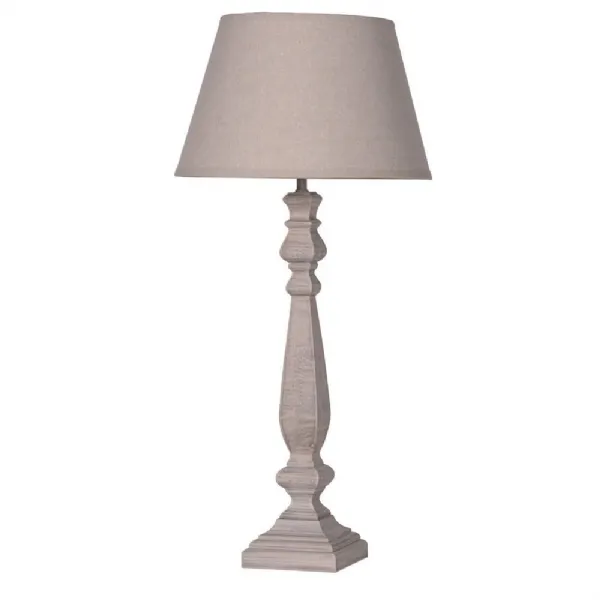Shaped Lamp With Beige Shade