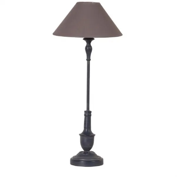 Black Thin Bedside Lamp With Shade