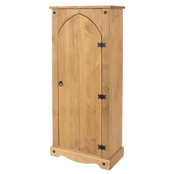 Waxed Pine Vestry Slim Storage Cupboard