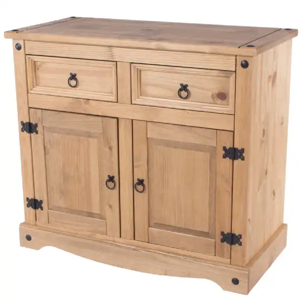 Corona Industrial Natural 2+2 Drawers Small Sideboard with Exposed Hardware 80.6x91cm
