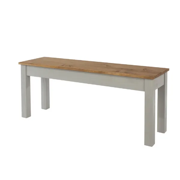 Grey Medium 135cm Dining Bench Antique Wax Oak Top