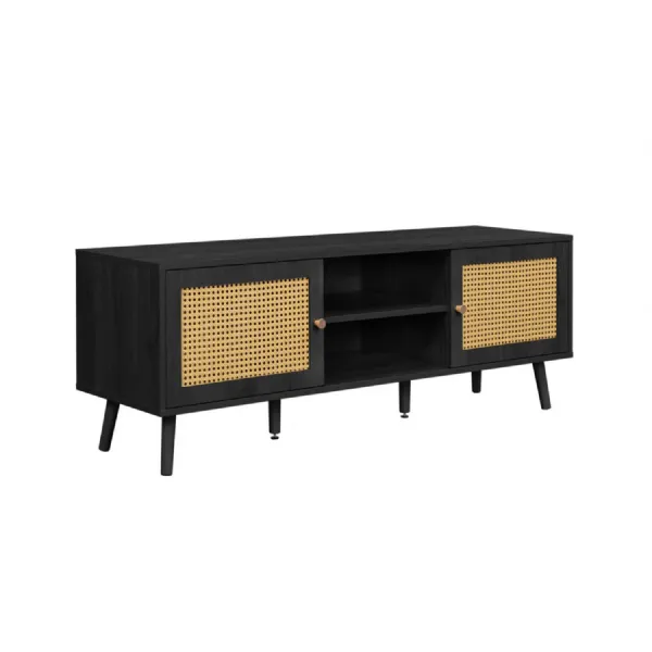 Croxley Rattan Large TV Unit Black