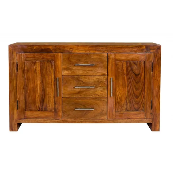 Modern Solid Sheesham Wood Large 2 Door Sideboard