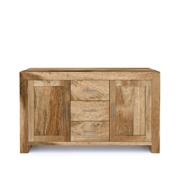 Modern Natural Mango Wood 2 Door Sideboard