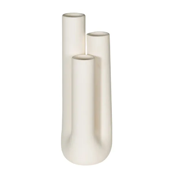 Cream Triple Stem Vase