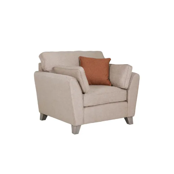 Biscuit Velvet Fabric Standard Back Occasional Armchair