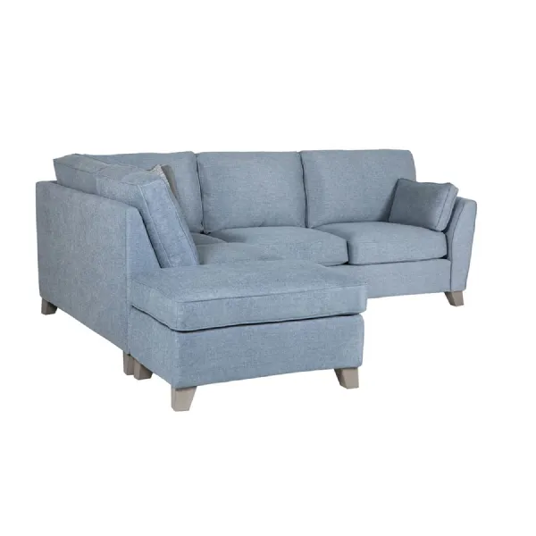 Blue Fabric LHF L Shaped Corner Group Sofa