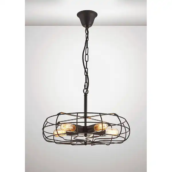 Claudia Pendant 5 Light E27 Black